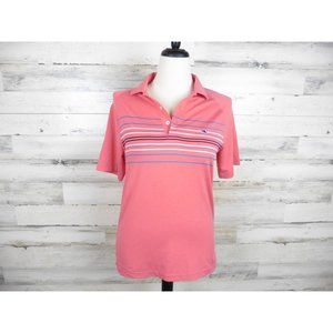 Vineyard Vines womens polo shirt XS x-small pink stripe short sleeve